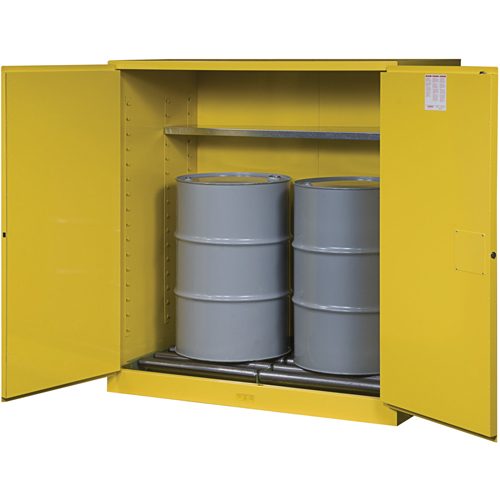 Armoires Sure-Grip EX pour entreposage de barils &agrave; la verticale, Capacit&eacute; de 110 gal. US, 2 barils, Jaune Distribution Industrielle GC