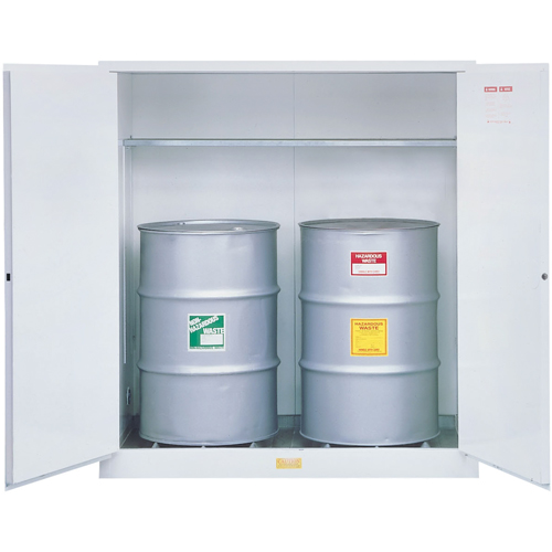 Armoires de s&eacute;curit&eacute; pour d&eacute;chets dangereux, Capacit&eacute; de 110 gal. US, 2 barils, Blanc Distribution Industrielle GC
