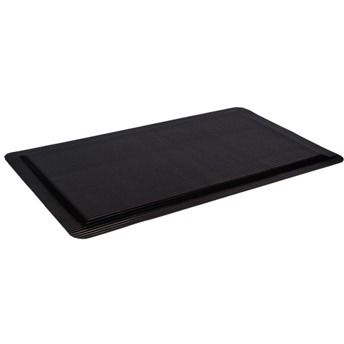 Ergo-Ease Mats, Ribbed, 2' x 10' x 7/8", Black, Rubber/Sponge Distribution Industrielle GC