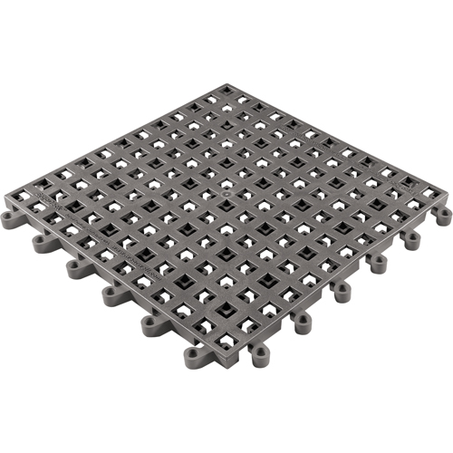 ErgoDeck&reg; General Purpose No. 564 Matting, PVC, 1-1/2' W x 1-1/2' L, 7/8" Thick, Charcoal Distribution Industrielle GC