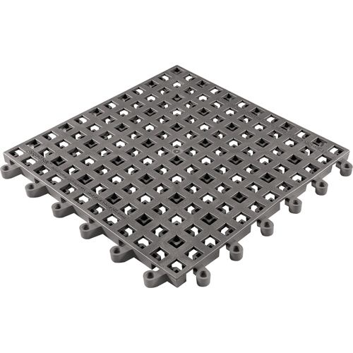 ErgoDeck&reg; General Purpose No. 564 Matting, PVC, 1-1/2' W x 1-1/2' L, 7/8" Thick, Charcoal Distribution Industrielle GC