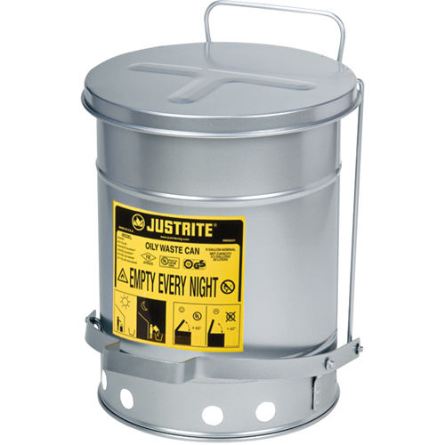 Contenants pour d&eacute;chets huileux, Homologu&eacute; FM/List&eacute; UL, 10 gal. US, Argent Distribution Industrielle GC