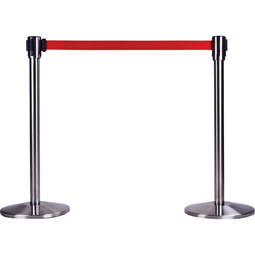 Free-Standing Crowd Control Barrier Receiver Post, 35" High, Stainless Distribution Industrielle GC
