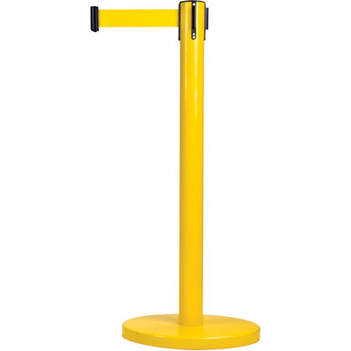 Free-Standing Crowd Control Barrier, Steel, 35" H, Yellow Tape, 7' Tape Length Distribution Industrielle GC