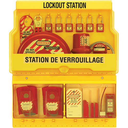 Deluxe Lockout Stations, Thermoplastic Padlocks, 32 Padlock Capacity, Padlocks Included Distribution Industrielle GC