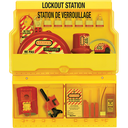 Deluxe Lockout Stations, Aluminum Padlocks, 32 Padlock Capacity, Padlocks Included Distribution Industrielle GC