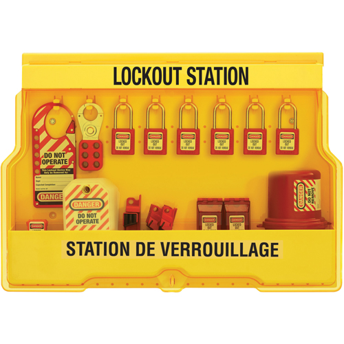 Electrical Focus Lockout Stations, Thermoplastic Padlocks, 16 Padlock Capacity, Padlocks Included Distribution Industrielle GC