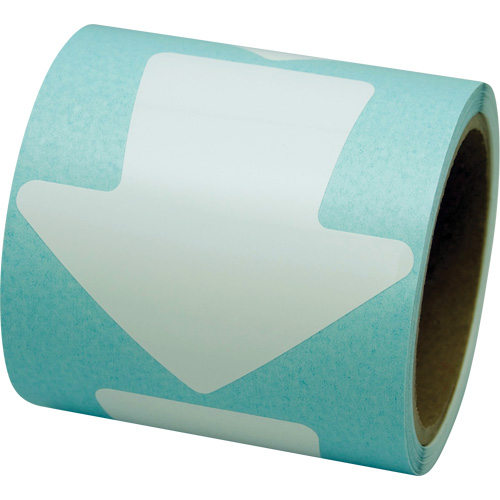 Coloured Floor Marking Decals, Arrow, 4" L x 4" W, White, Vinyl Distribution Industrielle GC