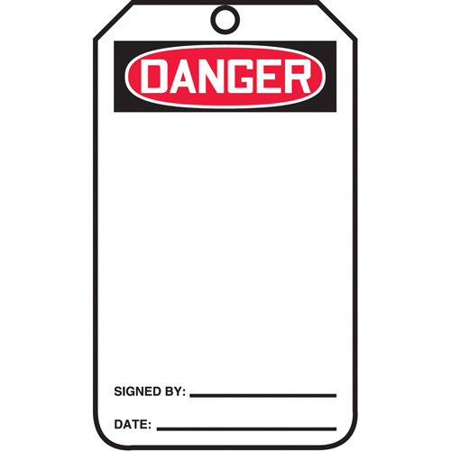 &eacute;tiquettes de s&eacute;curit&eacute;, Plastique, 3-3/8" la x 5-7/8" h, Anglais Distribution Industrielle GC