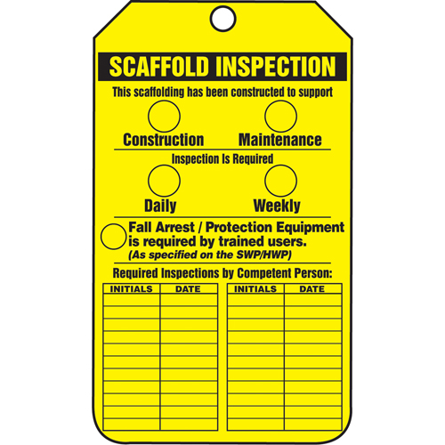 Inspection Tags, Cardstock, 3-1/8" W x 5-7/8" H, English Distribution Industrielle GC