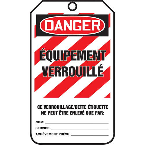 Lockout Tags, Cardstock, 3-1/8" W x 5-7/8" H, French Distribution Industrielle GC