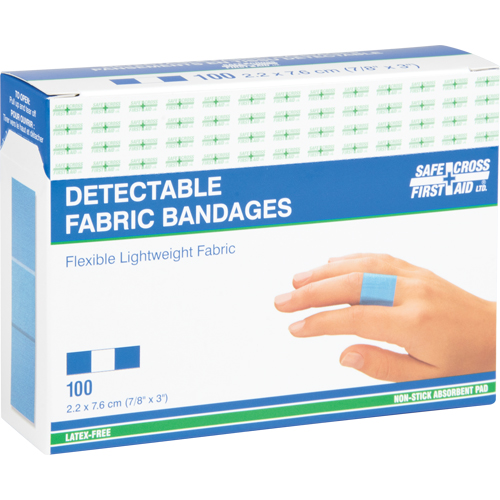 Bandages, Rectangulaire/carr&eacute;e, 3", Tissu d&eacute;tectable, St&eacute;rile Distribution Industrielle GC