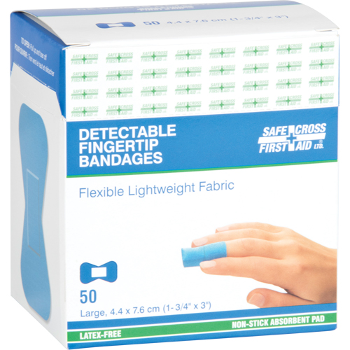 Bandages, Fingertip, 3", Fabric Metal Detectable, Sterile Distribution Industrielle GC