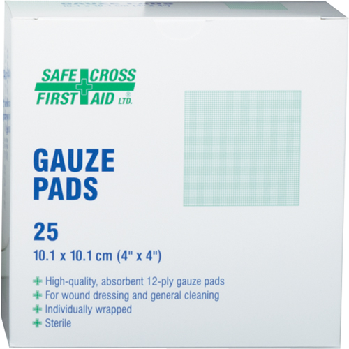 Gaze, Tampon, 4" lo x 4" la, St&eacute;rile, Dispositif m&eacute;dical Classe 1 Distribution Industrielle GC