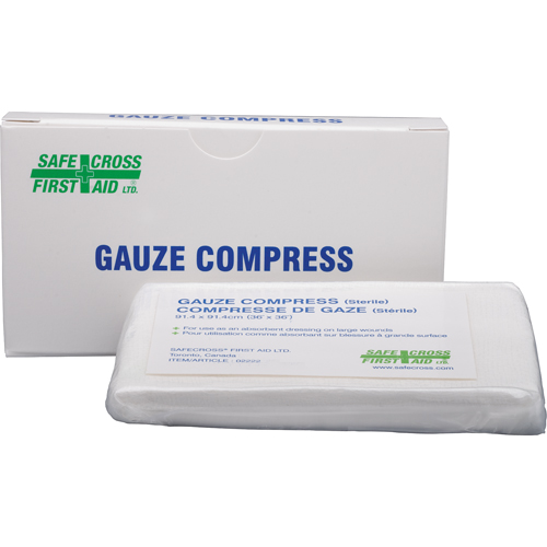 Compresses de gaze, Tampon, 36" lo x 36" la, St&eacute;rile, Dispositif m&eacute;dical Classe 1 Distribution Industrielle GC