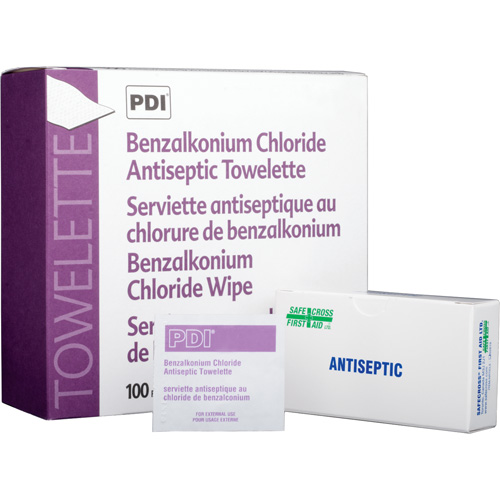 Lingettes antiseptiques au chlorure de benzalkonium, Serviette, Antiseptique Distribution Industrielle GC