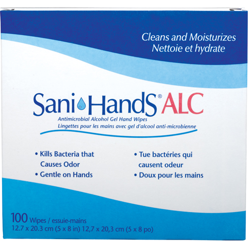 Lingettes antimicrobiennes pour les mains Sani-Hands ALC, Pochette Distribution Industrielle GC