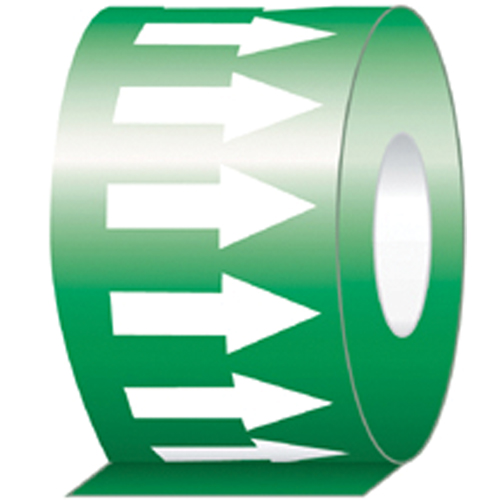 Rubans de fl&eacute;ches de direction de l'&eacute;coulement, 108', Blanc/vert Distribution Industrielle GC