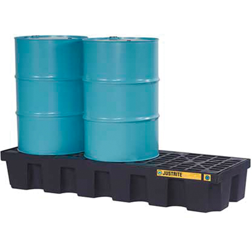 EcoPolyBlend Spill Control Pallets - With Drain, 75 US gal. Spill Capacity, 73" x 25" x 11.6" Distribution Industrielle GC