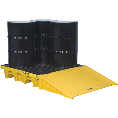 EcoPolyBlend Spill Control Pallets - With Drain, 73 US gal. Spill Capacity, 49" x 49" x 10.2" Distribution Industrielle GC