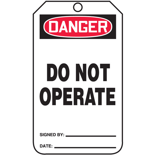 Safety Tags, Cardstock, 3-1/4" W x 5-3/4" H, English Distribution Industrielle GC