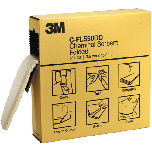 Absorbants pli&eacute;s, Mati&egrave;res dangereuses, 600" x 5", 10,5 gal. d'absorption Distribution Industrielle GC