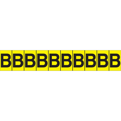 Individual Adhesive Letter Markers, B, 1" H, Black on Yellow Distribution Industrielle GC