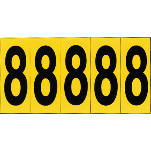 Individual Adhesive Number Markers, 8, 3-7/8" H, Black on Yellow Distribution Industrielle GC