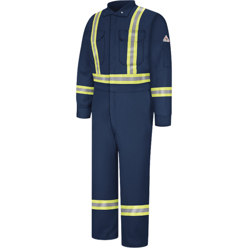 Combinaisons r&eacute;sistantes au feu avec bandes r&eacute;fl&eacute;chissantes, Taille 38, Bleu marine, 12,2 cal/cm² Distribution Industrielle GC