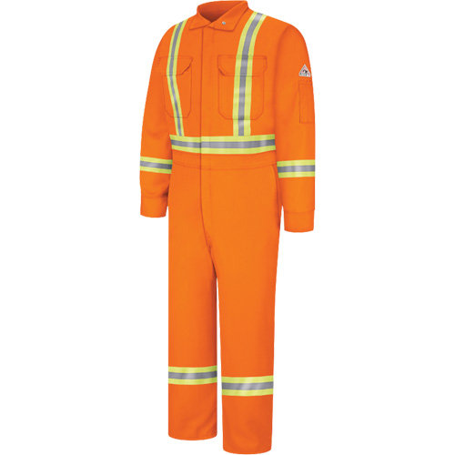 Flame-Resistant Coveralls with Reflective Trim, Size 38, Orange, 12.2 cal/cm² Distribution Industrielle GC