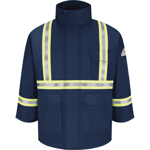 Parkas ignifuges avec bandes r&eacute;fl&eacute;chissantes, Hommes, 3T-Grand, Bleu marine Distribution Industrielle GC