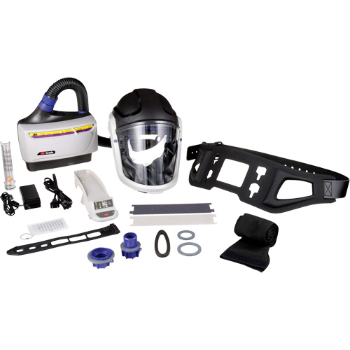 Trousse industrielle lourde pour APR motoris&eacute; TR-600 de Versaflo, Capuchon & visi&egrave;re, Pile Lithium-ion Distribution Industrielle GC