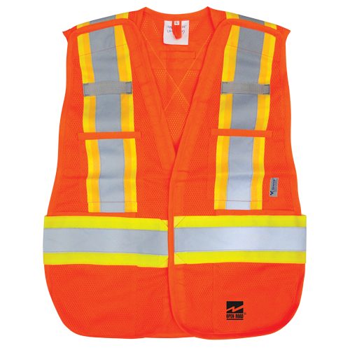 Open Road&reg; Tear Away Vest , High Visibility Orange, Polyester Distribution Industrielle GC