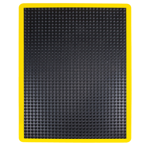 Tapis antifatigue en d&ocirc;me, &agrave; bulles, 2' x 3' x 1/2", Noir, Caoutchouc Distribution Industrielle GC