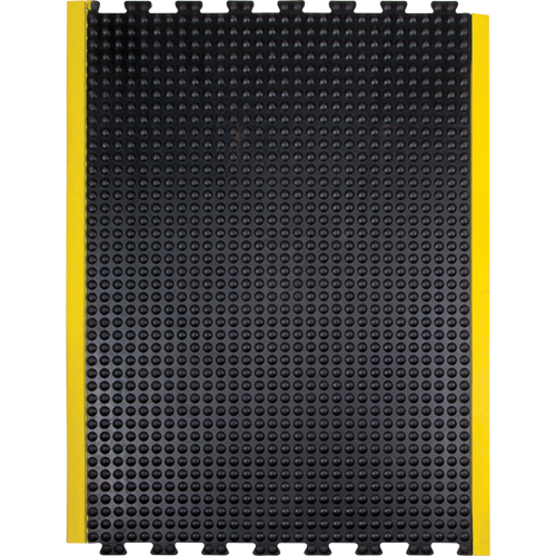 Tapis antifatigue en d&ocirc;me, &agrave; bulles, 3' x 4' x 1/2", Noir, Caoutchouc Distribution Industrielle GC