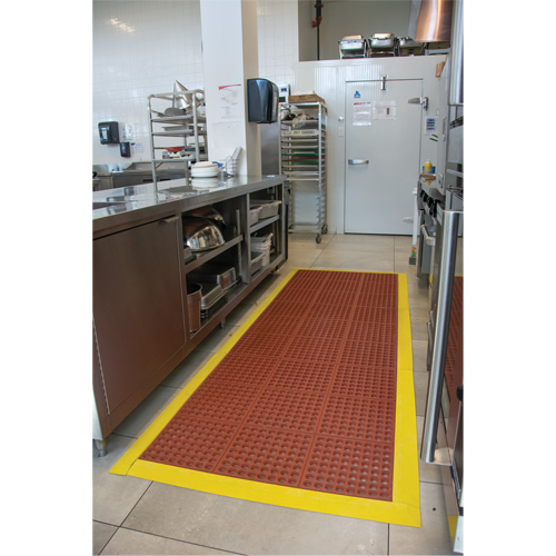 Tapis modulaire antifatigue, Nid d'abeilles, 3' x 3' x 1/2", Brun, Nitrile/Caoutchouc Distribution Industrielle GC