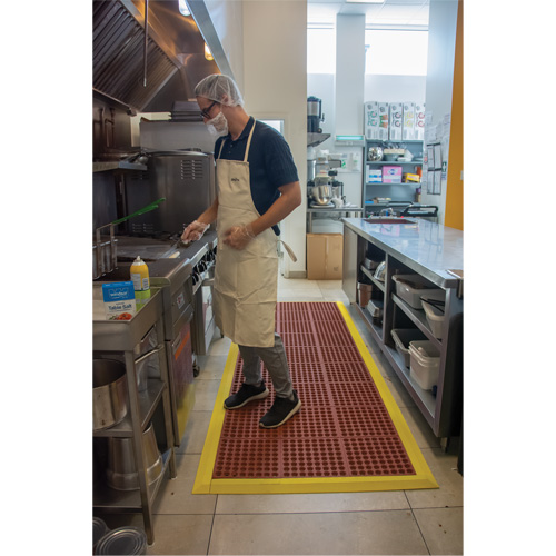 Tapis modulaire antifatigue, Nid d'abeilles, 3' x 3' x 1/2", Brun, Nitrile/Caoutchouc Distribution Industrielle GC
