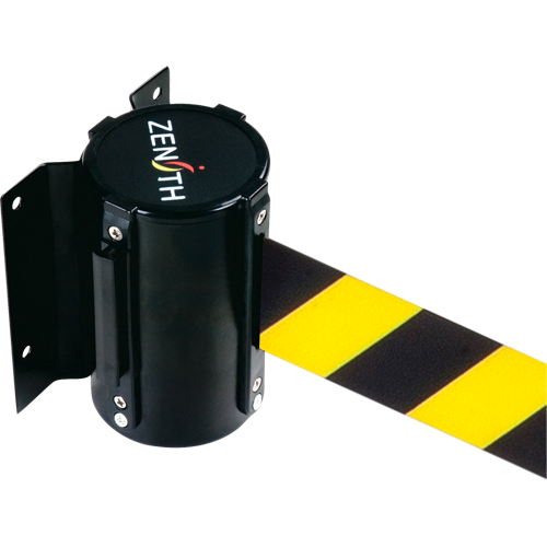 Wall Mount Barrier, Steel, Screw Mount, 7', Black/Yellow Tape Distribution Industrielle GC