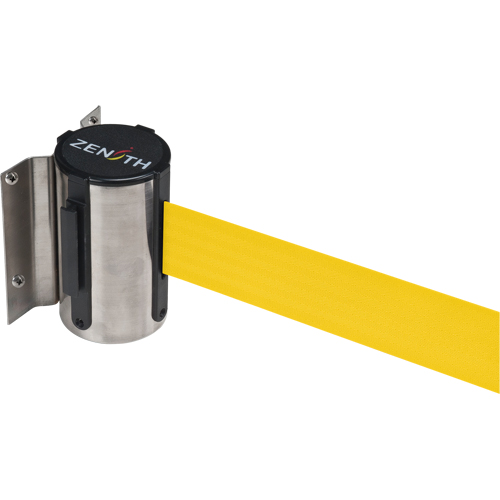 Barri&egrave;re &agrave; fixation murale, Acier, Fixation par vis, 7', Ruban Jaune Distribution Industrielle GC