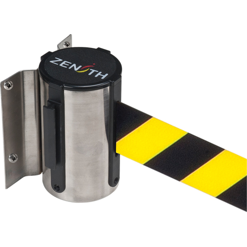 Wall Mount Barrier, Steel, Screw Mount, 7', Black/Yellow Tape Distribution Industrielle GC