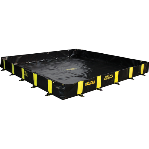 Rigid-Lock QuickBerm&reg;, 745 US gal. Capacity, 10' W x 10' L x 12" H, Stake Wall Distribution Industrielle GC