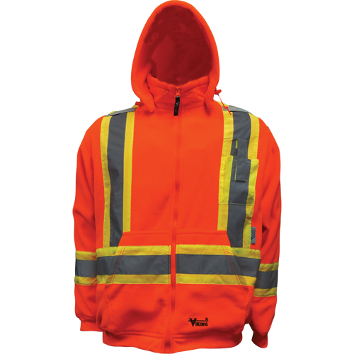 Chandail &agrave; capuchon de s&eacute;curit&eacute; en molleton, Molleton/Polyester, Petit, Orange Distribution Industrielle GC