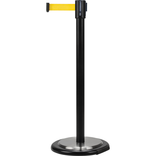Barri&egrave;res sur pieds pour le contr&ocirc;le des foules, Acier, 35" h, Ruban Jaune, Longueur du ruban 12' Distribution Industrielle GC