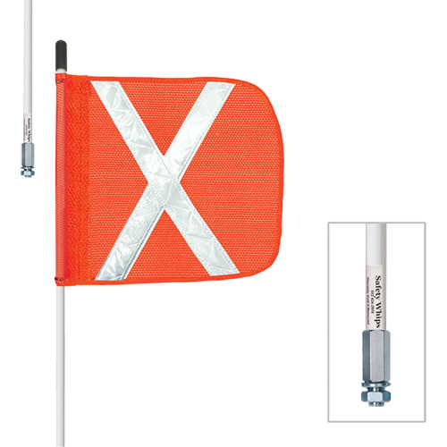 Safety Whip&reg; Heavy-Duty Whips, Threaded Mount, 5' High, Orange Distribution Industrielle GC