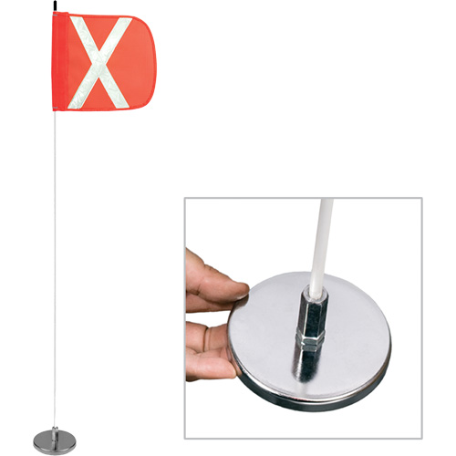 Tiges de s&eacute;curit&eacute; pour travaux l&eacute;gers Safety Whip, Fixation Aimant, Hauteur 5', Orange Distribution Industrielle GC