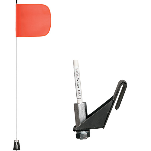 Tiges de s&eacute;curit&eacute; pour travaux l&eacute;gers Safety Whip, Fixation Fen&ecirc;tre, Hauteur 5', Orange Distribution Industrielle GC