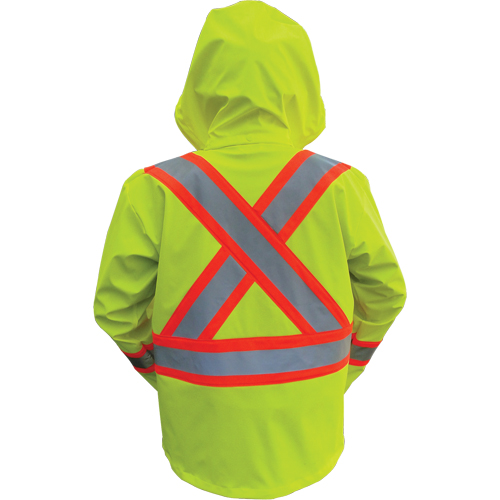 Vestes de s&eacute;curit&eacute; imperm&eacute;ables ignifuges haute visibilit&eacute; en polyur&eacute;thane, 2T-Grand, Jaune lime haute visibilit&eacute; Distribution Industrielle GC