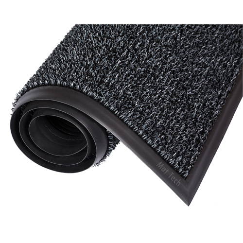 Astro-Plus Mat, Polyethylene, Scraper Type, Textured Pattern, 3-3/10' x 4', Charcoal Distribution Industrielle GC
