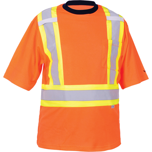 Safety T-Shirt, Polyester, Medium, High Visibility Orange Distribution Industrielle GC