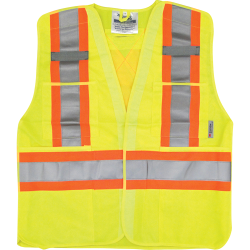 Traffic Safety Vest, High Visibility Lime-Yellow, Medium/Small, Polyester Distribution Industrielle GC